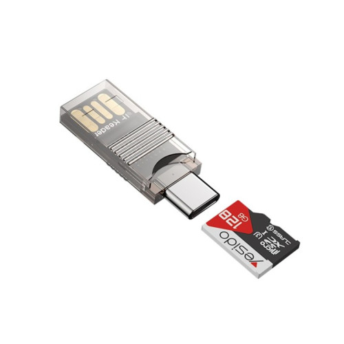 تبدیل OTG تایپ سی و مموری TF یسیدو مدل GS21